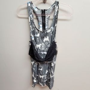 Pauln KC NWT Lace Bow Front Cat Tunic Tank Top With Zipper Back Women's Medium